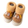 Zapatos calcetín de terciopelo cálido para bebé de invierno, zapatos para interiores y exteriores para niños, suelas de goma, zapatos para suelo fresco, zapatos de moda de dibujos animados para niños y niñas