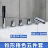 Torneira de Banheira Completa Montada na Borda Misturador Vertical Torneira de Água Fria e Quente Chuveiro Conjunto de Cinco Peças Válvula Desviadora