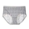 Pantalillas de seda helada para mujer, cintura media-baja, encaje de nailon, entrepierna 100% algodón, calzones para mujer, venta al por mayor directa de fábrica