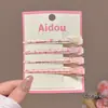 Pinza para el pelo impresa con un toque de alta gama, exquisita pinza de cocodrilo para mujer, adecuada para lavarse la cara, maquillaje, flequillo lateral y peinado