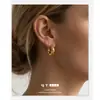 Brinco Ear Cuff de Textura Simples de Alta Qualidade Transfronteiriço Europeu e Americano Brinco Minimalista Versátil de Luxo Leve Nicho para Mulheres Novidades Outono/Inverno