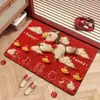 Alfombrilla de Piso de Tierra de Diatomeas Personalizada de Dibujos Animados Año Nuevo del Caballo para Baño, Alfombrilla Absorbente de Agua Antideslizante con Tacto de Felpa y Alfombrilla de Pie Resistente a la Suciedad