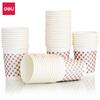 Vasos de papel Deli 9569/9570, vasos desechables gruesos para té, vasos para jugo, no se deforman fácilmente, 50 al por mayor