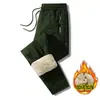 Calças de algodão transfronteiriças de lã de cordeiro para outono e inverno, forradas com fleece, à prova de frio, calças casuais masculinas com cintura elástica, calças compridas quentes e isolantes