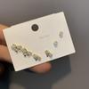 Pendientes de una semana de pequeño lujo de alta gama, juego de seis piezas con aguja de plata S925, combinación con pendientes pequeños para mujer