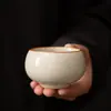 Taza Ru Kiln Luo Han Beige, Taza Individual Personal para Cata de Té, Taza de Té Cerámica para el Hogar, Juego de Té Kung Fu, Tazón de Té Individual