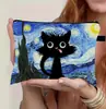 Estuche para Lápices Estilo Pintura al Óleo Transfronterizo Gran Capacidad Bolsa de Almacenamiento con Cremallera Estudiante Examen Portátil Estuche para Lápices Bolsa para Papelería Imprimible