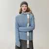 Nueva colección de otoño e invierno: Suéter de punto para mujer, cuello redondo, estampado floral, corte holgado, hecho de seda de morera y cachemira, una capa base versátil