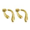 Aretes Versátiles con Forma de Gota de Agua Chapados en Oro Cobre Metal Vintage Lujo Ligero Estilo Ins Tendencia 2024 Nuevo Modelo