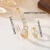 Exquisito y deslumbrante nuevo conjunto de pulsera y anillo de moda para mujer en dos tonos oro y plata con diamantes ovalados y escalonados, fuente mayorista para ventas transfronterizas