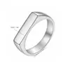 Anillo Geométrico Rectangular Liso, Sencillo y Versátil, Estilo Lujo de Gama Alta, Anillo de Acero de Titanio para Dedo Índice para Hombres y Mujeres, Estilo Ins