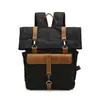 Bolso de Lona Impermeable con Cera de Aceite de Cuero Crazy Horse para Viajes de Ocio al Aire Libre, Bolso para Portátil, Bolso de Universidad, Mochila Retro Conveniente