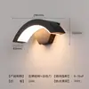Lámpara de Pared Exterior Impermeable Transfronteriza con Sensor Infrarrojo de Cuerpo Humano para Patio, Balcón, Puerta, Diseño Simple y Creativo, Forma de Luna