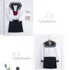 Uniforme Jk Básico Autêntico Feminino Traje de Marinheiro Estudantil Primavera e Verão Estilo Universitário Conjunto Uniforme Escolar Branco Três Peças Original Ortodoxo
