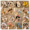 Faixa de cabeça fofa com orelhas de panda para lavar o rosto, faixa de cabeça de pelúcia de desenho animado com coroa alta para mulheres, faixa para maquiagem e lavar o cabelo, acessório de cabelo