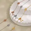 Tobillera de Calabaza con Borla de Nuevo Estilo que Atrae la Fortuna para Mujeres, Joyería para el Pie de Acero de Titanio con Baño de Oro PVD Estilo Ins