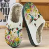 Pantuflas de Algodón para Hombre Otoño Invierno Calientes Pantuflas de Casa Pantuflas de Felpa de Algodón Estampadas de Comercio Exterior para Mujer POD Venta al por Mayor Transfronteriza JIT Dropshipping