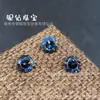 Pendientes Redondos de Zirconia Bicolor Wuzhou con Corazones y Flechas, Color Innovador Degradado, Diamante Suelto para DIY, Piedra Principal