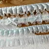 Accesorios de encaje de lunares azules forma de corazón materiales diy decoración accesorios para dobladillo volantes plisados cinta