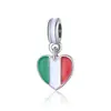 Explosiones Transfronterizas Colgante Bandera Panjia Pulsera Collar Colgante Casero DIY en Forma de Corazón Bandera Nacional Copa del Mundo