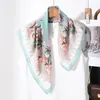Bufanda Cuadrada de Lujo con Patrón de Espiga para Mujer, Bufanda de Seda Suave y Amigable con la Piel, Adecuada para Todas las Estaciones, Bufanda Decorativa Sencilla y Elegante para el Cuello y Chal