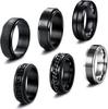 Amazon 2024 Venta Caliente Europea y Americana Nuevo Traje Negro Misterioso para Hombre Anillo de Acero de Titanio Dedo Giratorio de Descompresión para Hombre