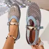 Zapatos de Ballet Cruzados Europeos y Americanos 2025 Nueva Moda Sandalias Planas con Hebilla Hueca Venta al por Mayor Dropshipping
