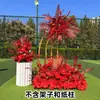Novo estilo casamento grande estilo arranjo de chão flor simulação flor de seda produto acabado decoração arranjo de flor de eucalipto guia de caminho de palco T arte floral de casamento