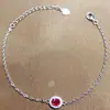 Venta al por mayor de fábrica Popular Pulsera de Rubí Natural Plata S925 Incrustada Piedra Principal 4*5 Joyería de Lujo Venta Directa de Fábrica