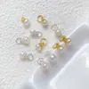 Pingente Pequeno Gota de Pérola de Água Doce Natural Banhado a Ouro Cobre Cor Conservada Acessórios para Pulseira de Contas Feita à Mão DIY