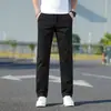Pantalones Casuales de Lujo para Hombre Verano 2026 Pierna Recta Holgada Pantalones Casuales para Hombre Talla Grande para Hombres de Mediana Edad Algodón Puro Cómodo