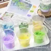 Herramienta Creativa DIY Hecho a Mano Paisaje Pintura al Óleo Paquete de Materiales de Arena de Colores Velas Aromáticas sin Llama Cera Taza de Cera Pintura con Arena