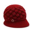 Sombrero de invierno para mujer de mediana edad y anciana, sombrero de lana gruesa para combinar con todo, bufanda cálida de terciopelo, sombrero de madre, sombrero tejido de una pieza