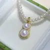 2025 Nuevo Colgante de Perla Natural Real Hebilla Colgante de Collar de Calabaza Soporte Chapado en Oro Desmontable y Abrevible