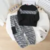 Exclusivo Transfronterizo Otoño Nuevo Conjunto de Sudadera con Estampado de Letras para Niños Ropa Infantil Casual de Moda de Manga Larga y Pantalones Largos