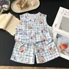 Conjunto de Chaleco de Algodón para Niños 2026 Verano Nuevo Estilo Chaleco sin Mangas para Niños y Niñas Camiseta y Pantalones Cortos Conjunto de Dos Piezas Moderno