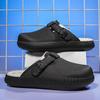 Chinelos de algodão homens de inverno forrados de lã sapatos de algodão quente chinelos impermeáveis slip-on sensação interior casa fechada dedo do pé chinelos de lã dos homens
