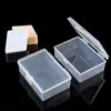 Portatarjetas Transparente con Tapa Abatible, Caja de Almacenamiento de Tarjetas, Caja para Bastoncillos de Algodón, Caja de Plástico para Escritorio, Caja Decorativa Rectangular Portátil con Tapa
