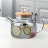 Hervidor de agua fría de vidrio, hervidor de agua fría, refrigerador de gran capacidad, cuentas de vidrio, cubierta de bambú, tetera nórdica para jugos, para el hogar, de doble uso