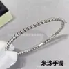 Pulsera de Firma Calidoscopio Van Gogh Versión Ancha y Estrecha Chapado Completo en Diamante Oro Rosa 18K Plata Pura Pulsera de Cuentas Redondas en Forma de Flor Lujo Ligero
