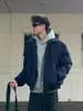Chaqueta Bomber Bomber Bomber de Algodón Relleno Chaqueta para Hombre Primavera y Otoño High Street de Corte Limpio Marca de Moda Solapa Traje de Béisbol