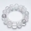 Tianxinghe cao Pulseira de Cristal Branco de Cristal Natural para Mulheres, Presente Versátil, Pulseira Fogo de Artifício Branco Laranja Gelo Rosa Atacado