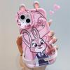 Orejas de Dibujos Animados Nick Judy para Apple 16PRO Funda de Teléfono con Doble Soporte Invisible 15 Silicona Resistente a Caídas 14/13