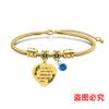 Pulsera europea y americana transfronteriza de acero inoxidable con diseño de hueso de serpiente para novias amigas Diamante Azul festival regalo japonés grabado pulsera de acero de titanio