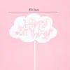 Tarjeta de Pastel Nube Rosa Azul Decoración de Pastel Feliz Cumpleaños Enchufe Accesorios para Hornear