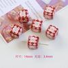 Cadena para teléfono móvil con forma de oso, conejo y cereza, de acrílico, con cuentas cuadradas, ideal para hacer tú mismo, accesorios de joyería