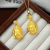 Tienda de Oro Mismo Estilo Colgante de Cabeza de Buda de Oro Macizo Collar Unisex Joyería de Colgante de Buda Maitreya de Imitación de Oro