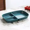 Plato de desayuno dividido para el hogar estilo Ins, plato de fruta, plato largo cuantitativo para reducción de grasa, control de peso, comida, plato de tres compartimentos, venta al por mayor