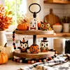 2026 Nueva Decoración Retro de Halloween Pequeñas Figuras de Madera Adornos Artesanía de Madera Creativa para el Hogar y el Escritorio