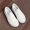 Zapatos Planos Blancos Slip-On Estilo Pareja Primavera y Verano para Mujer, Mocasines Planos Transpirables para Estudiantes, Zapatos de Lona Huecos